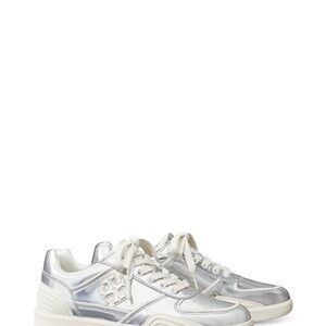Tory Burch Silver and White Sneakers